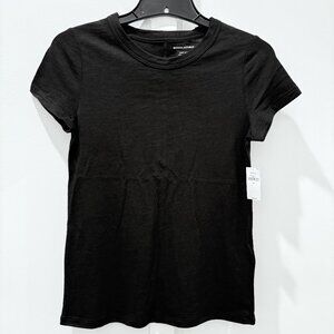 NWT Banana Republic XS Cozy Slub Tee Black Crewneck New Tshirt Short Sleeve Top
